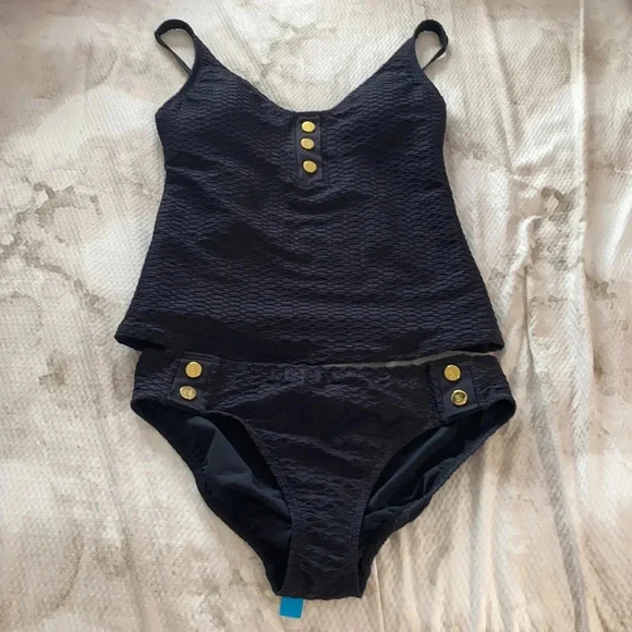 Black Bleu Rod Beattie Tankini Set Swimsuit Size 6 - Picture 6 of 16